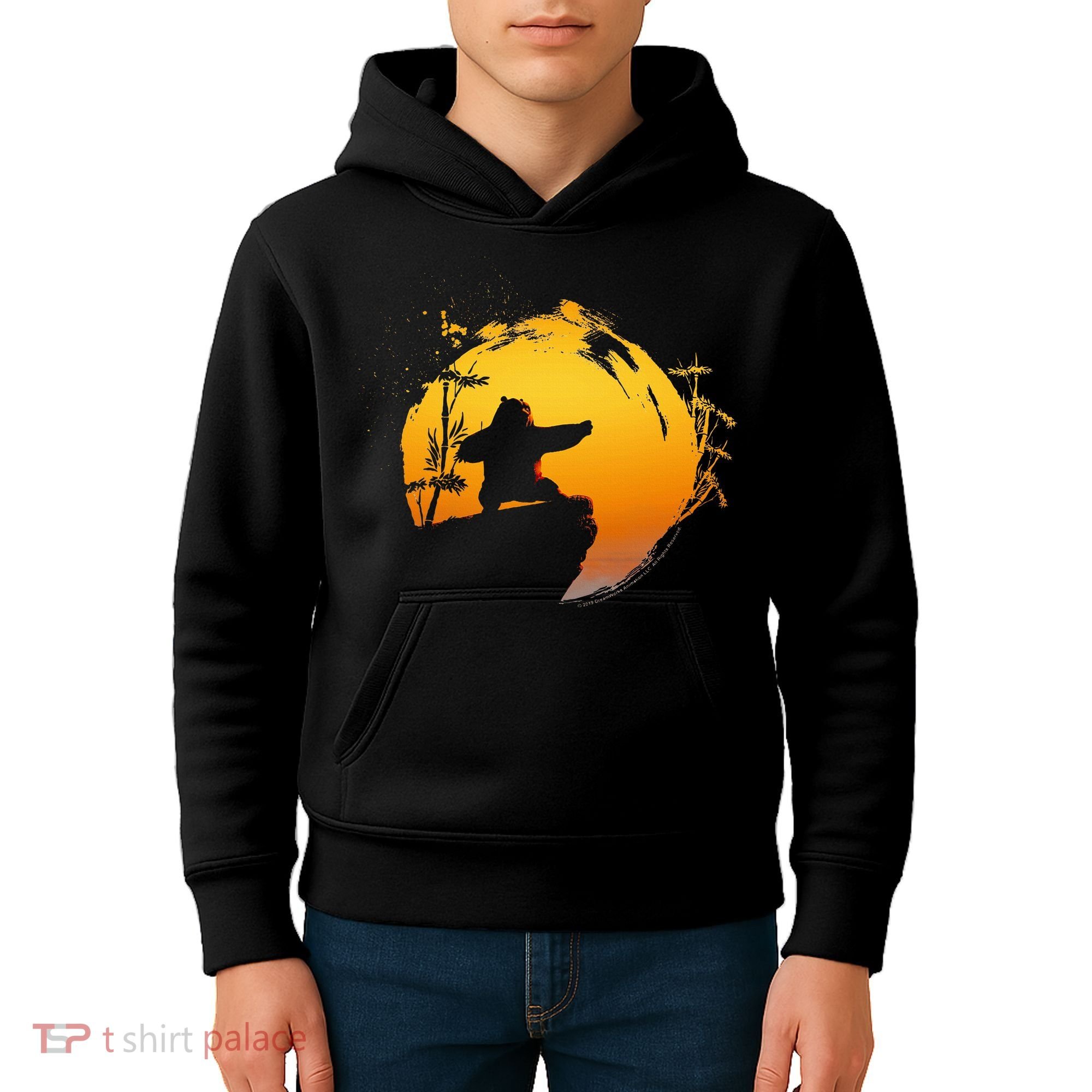Kung Fu Panda Po Tai Chi Sunset Silhouette Kids Hoodie