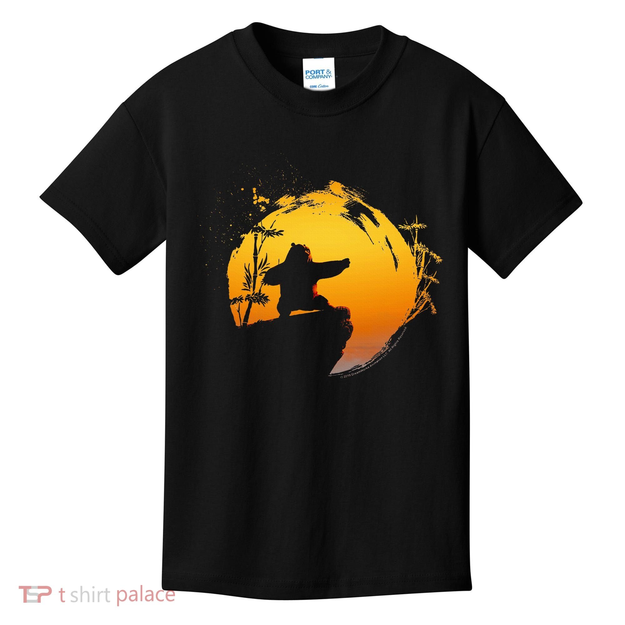 Kung Fu Panda Po Tai Chi Sunset Silhouette Kids T-Shirt