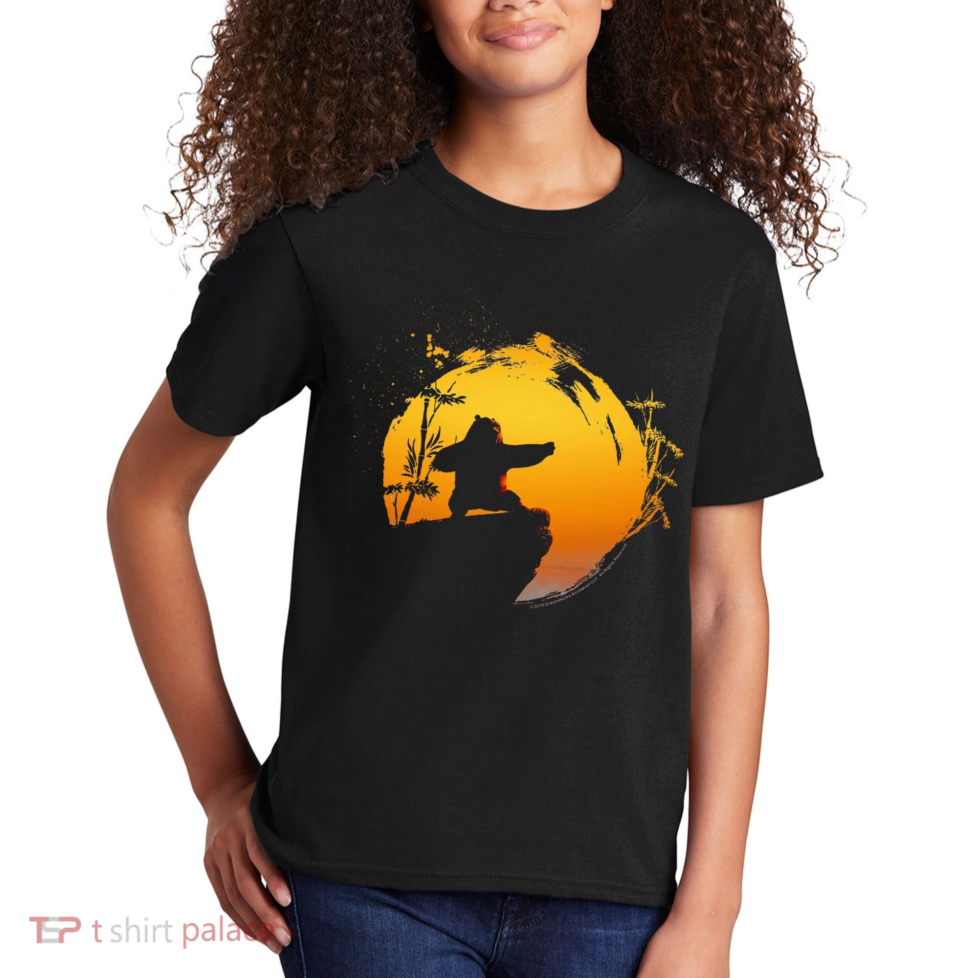 Kung Fu Panda Po Tai Chi Sunset Silhouette Kids T-Shirt