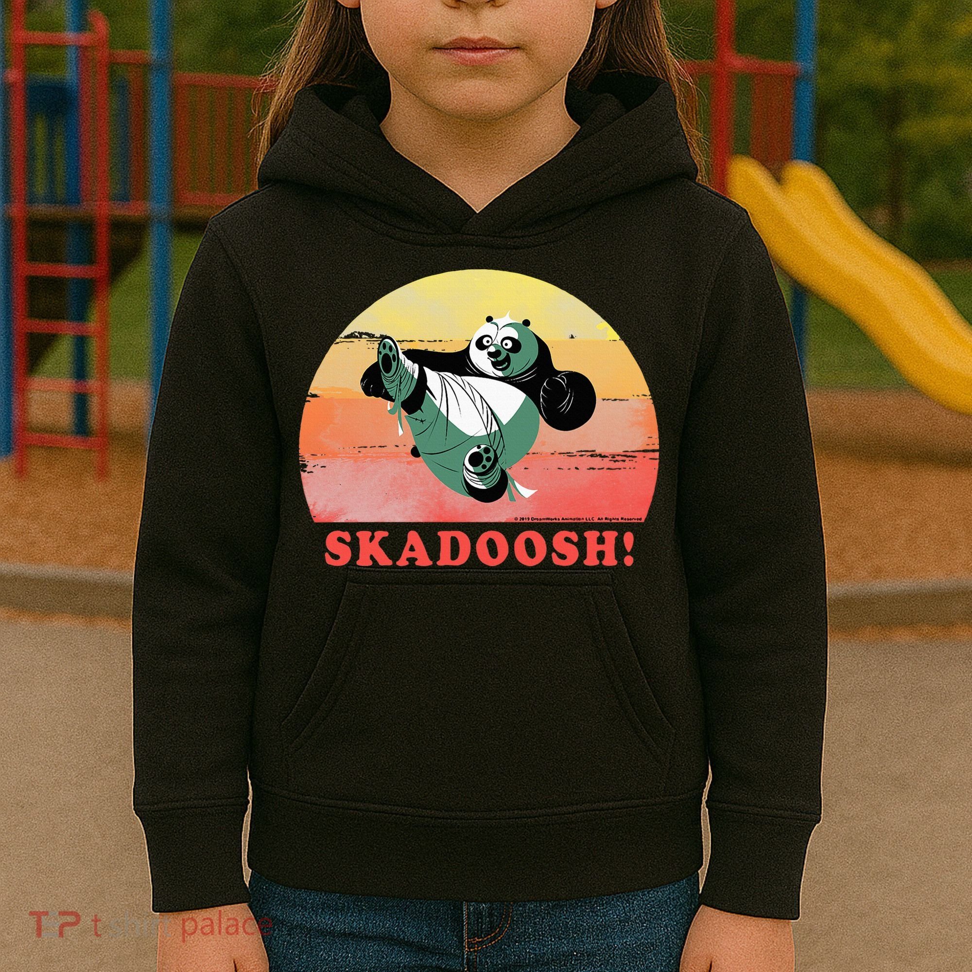 Kung Fu Panda Skadoosh Circle Portrait Kids Hoodie
