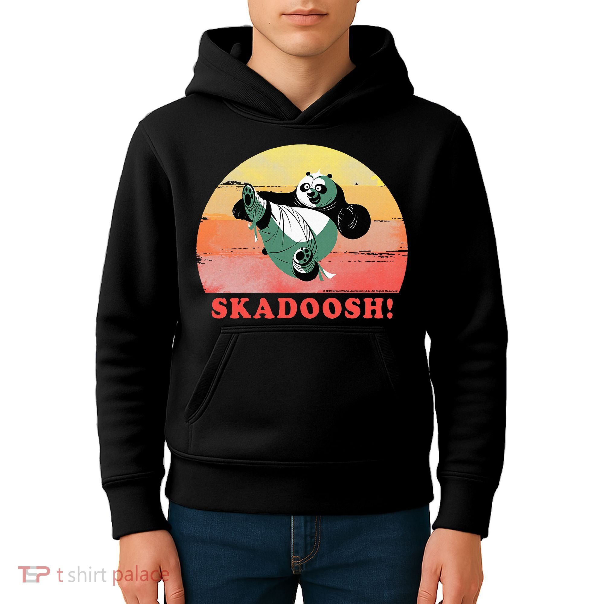 Kung Fu Panda Skadoosh Circle Portrait Kids Hoodie