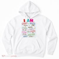 Kids Funny Positive Affirmation Inspiration Girl Boy I Am Kind Hoodie thumb 0