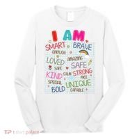 Kids Funny Positive Affirmation Inspiration Girl Boy I Am Kind Long Sleeve Shirt thumb 0