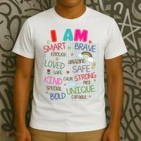 Kids Funny Positive Affirmation Inspiration Girl Boy I Am Kind T-Shirt thumb 3