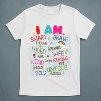 Kids Funny Positive Affirmation Inspiration Girl Boy I Am Kind T-Shirt thumb 5