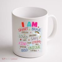 Kids Funny Positive Affirmation Inspiration Girl Boy I Am Kind Coffee Mug thumb 1