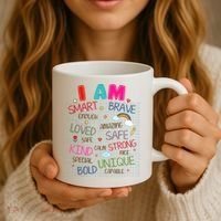 Kids Funny Positive Affirmation Inspiration Girl Boy I Am Kind Coffee Mug thumb 3