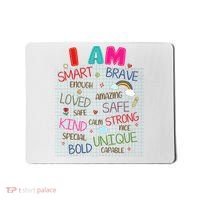 Kids Funny Positive Affirmation Inspiration Girl Boy I Am Kind Mousepad thumb 0