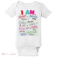 Kids Funny Positive Affirmation Inspiration Girl Boy I Am Kind Baby Bodysuit thumb 0