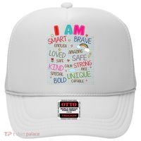 Kids Funny Positive Affirmation Inspiration Girl Boy I Am Kind Hat thumb 0