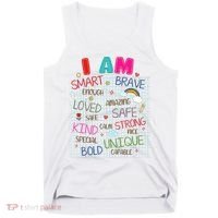 Kids Funny Positive Affirmation Inspiration Girl Boy I Am Kind Tank Top thumb 0