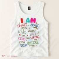 Kids Funny Positive Affirmation Inspiration Girl Boy I Am Kind Tank Top thumb 2