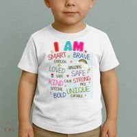 Kids Funny Positive Affirmation Inspiration Girl Boy I Am Kind Toddler T-Shirt thumb 2