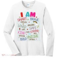 Kids Funny Positive Affirmation Inspiration Girl Boy I Am Kind Women's Long Sleeve Shirt thumb 0