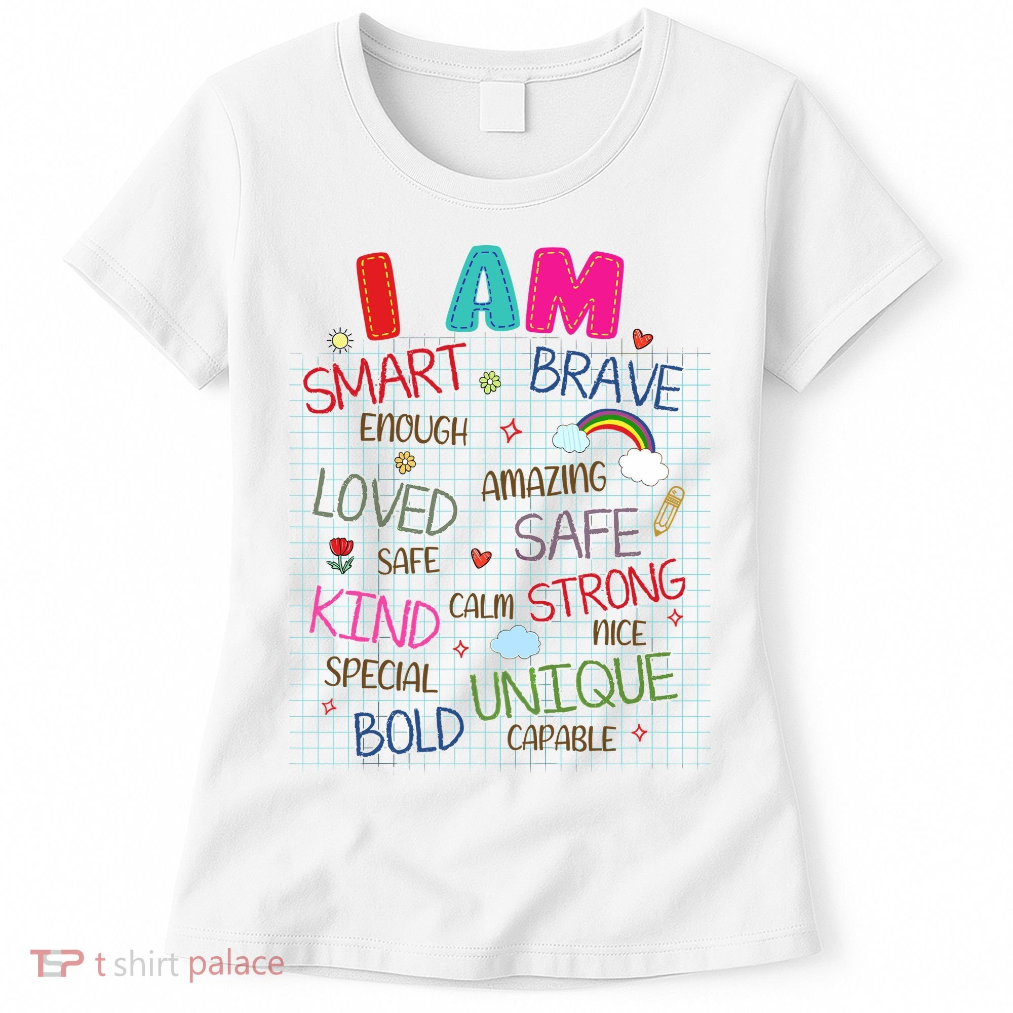 Kids Funny Positive Affirmation Inspiration Girl Boy I Am Kind Women's T-Shirt