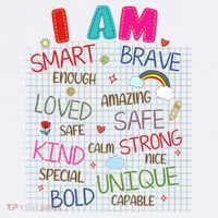 Kids Funny Positive Affirmation Inspiration Girl Boy I Am Kind Kids Sweatshirt thumb 2