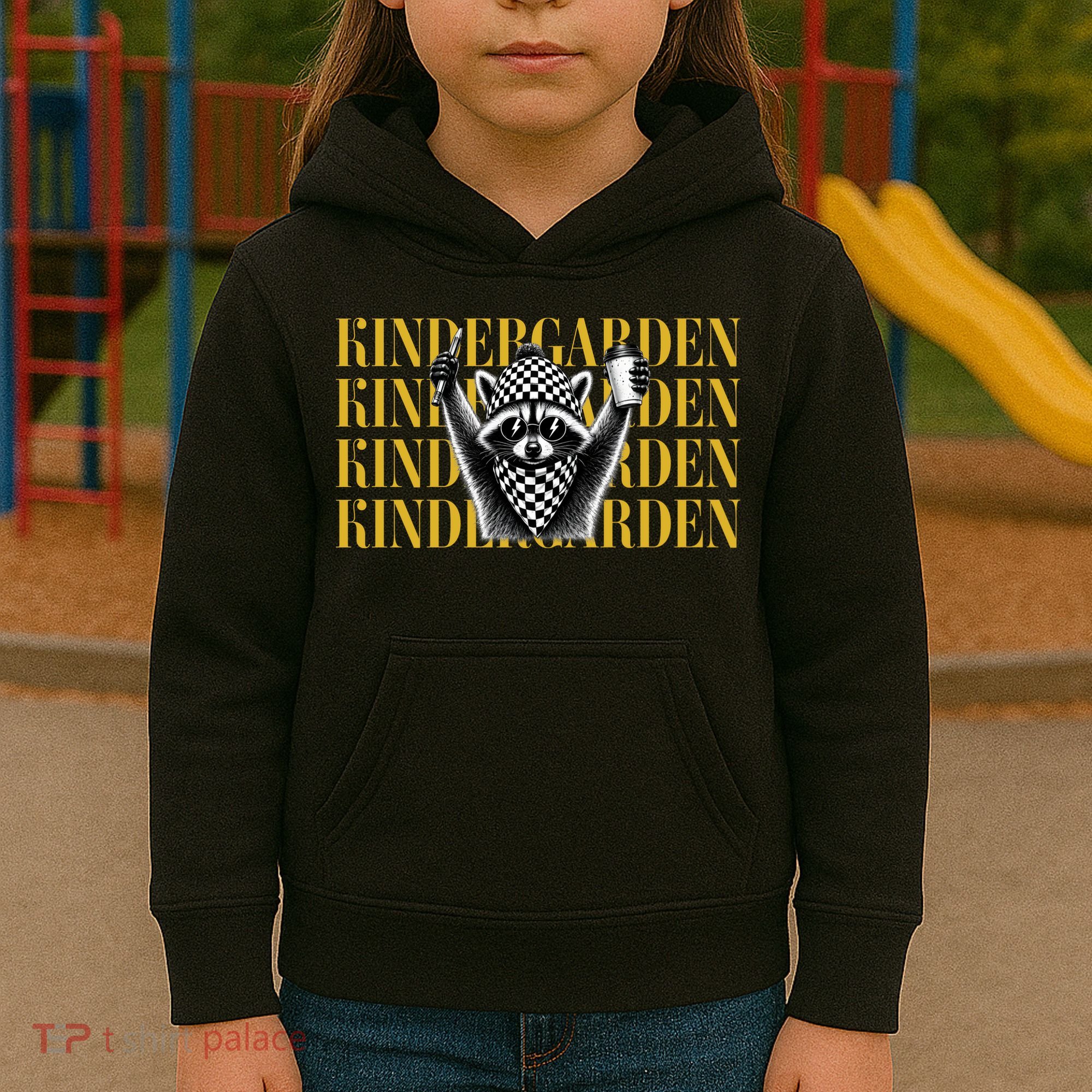 Kindergarten Funny Raccoon Back To School Kids Hoodie