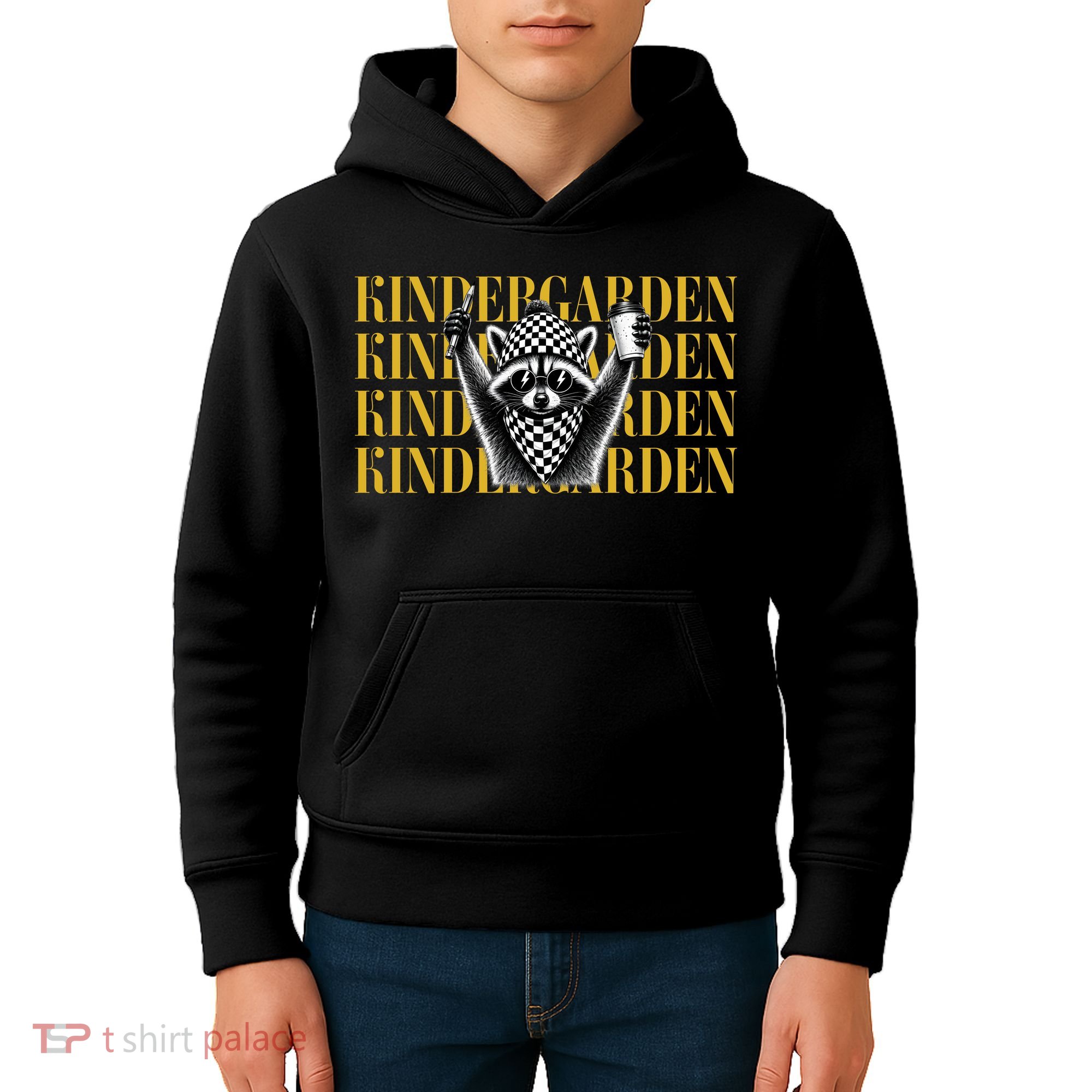 Kindergarten Funny Raccoon Back To School Kids Hoodie