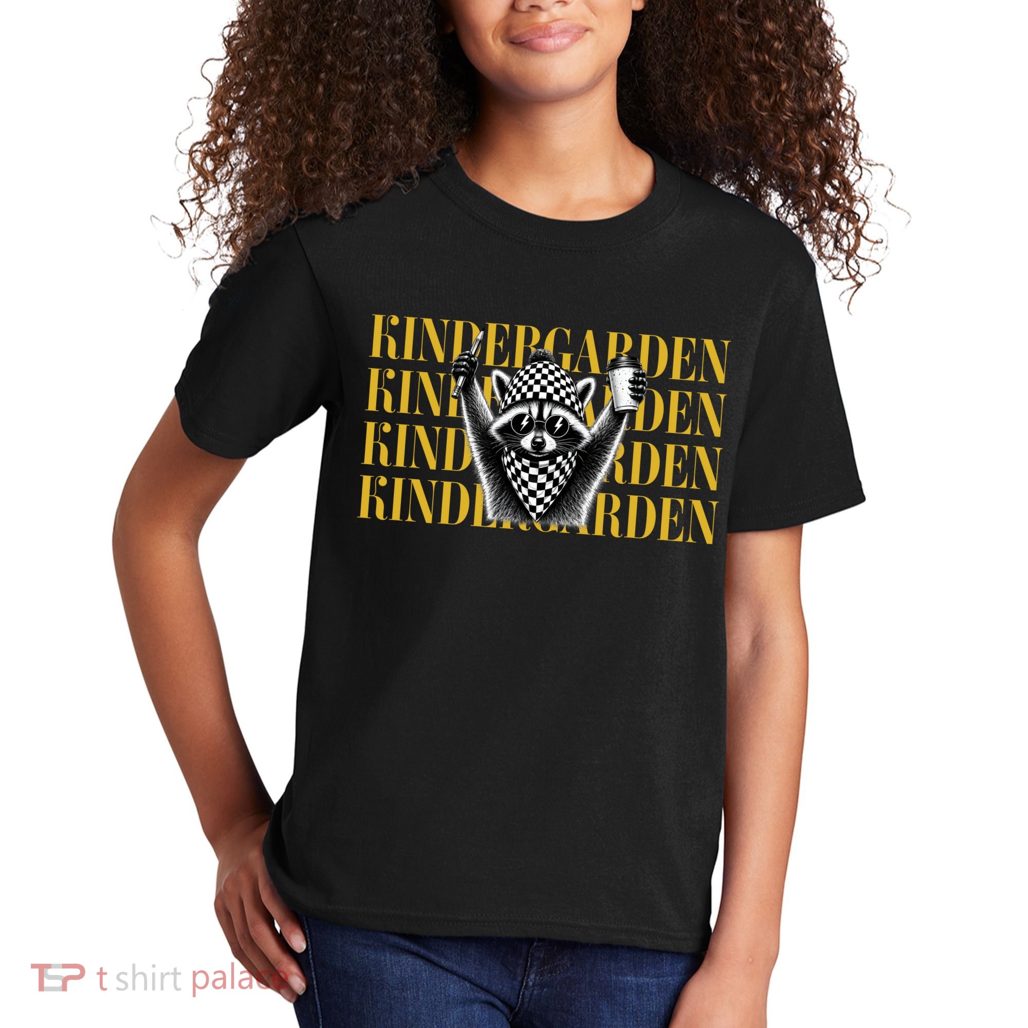Kindergarten Funny Raccoon Back To School Kids T-Shirt