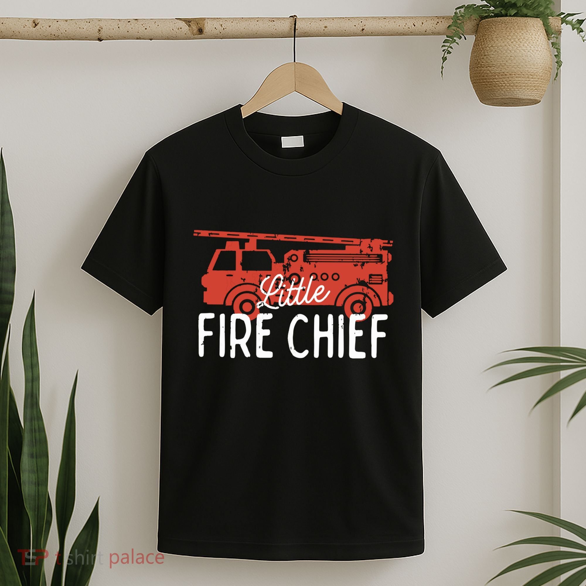 Kids Fireman Shirts Boy Little Fire Chief Fire Truck T-Shirt