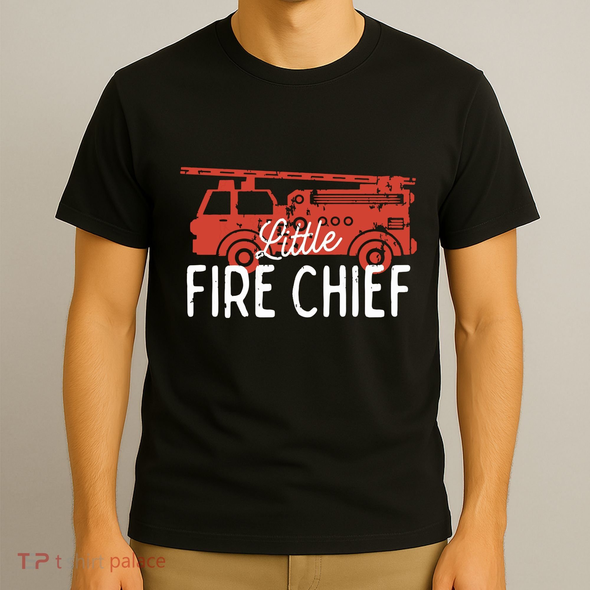 Kids Fireman Shirts Boy Little Fire Chief Fire Truck T-Shirt