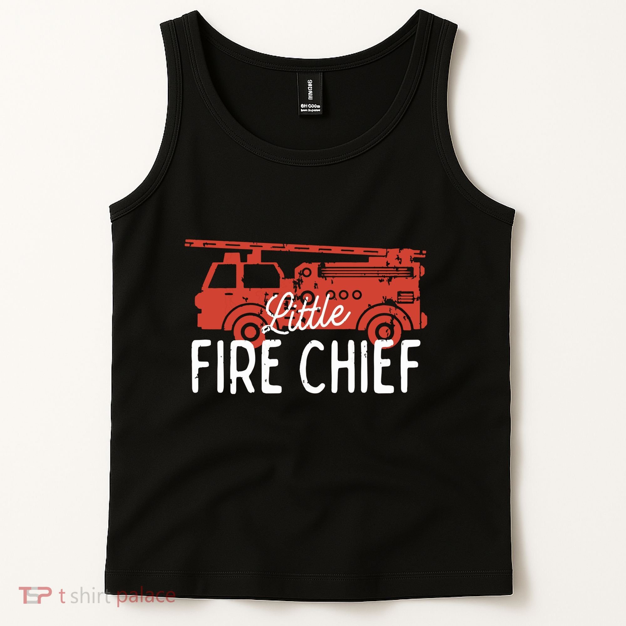 Kids Fireman Shirts Boy Little Fire Chief Fire Truck Tank Top