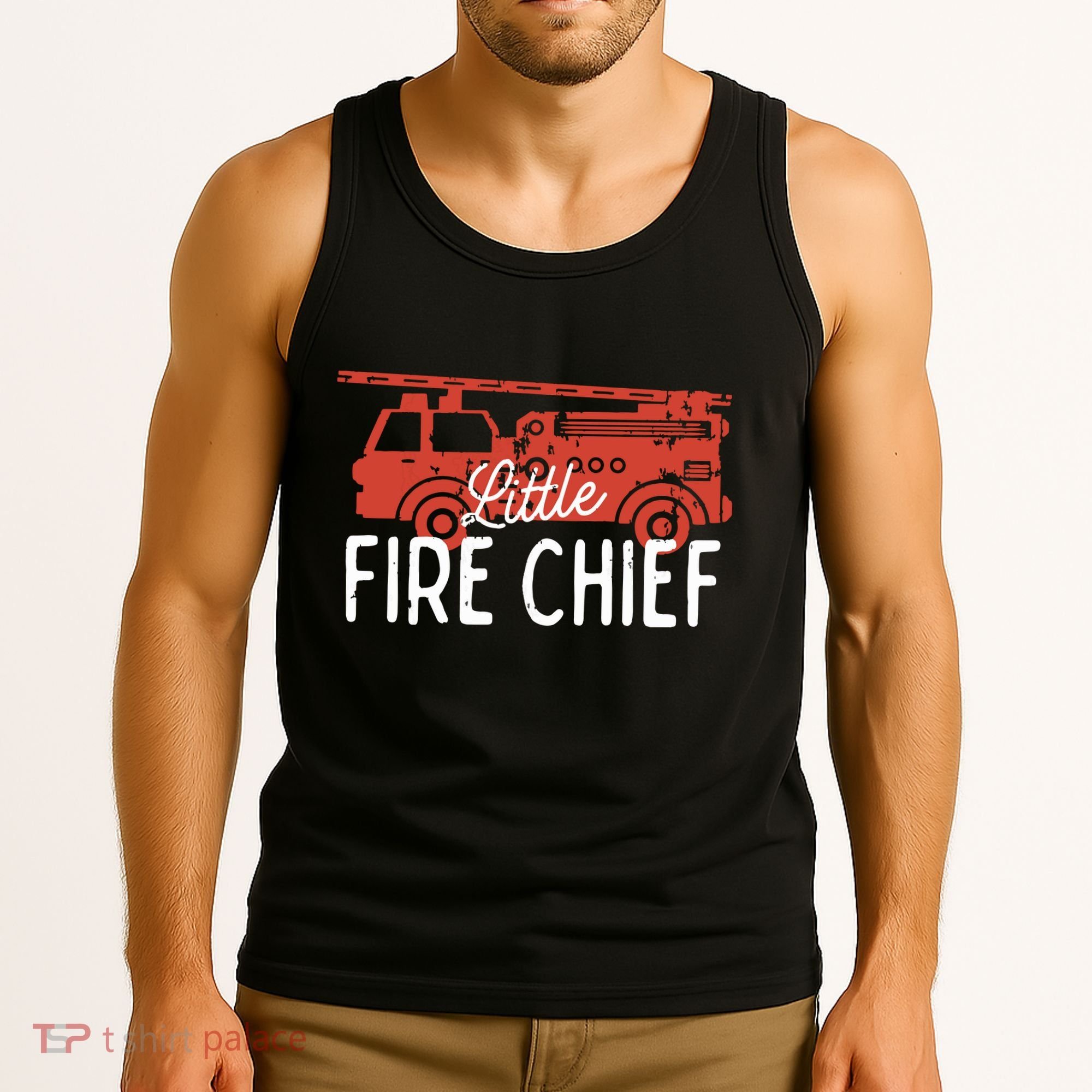 Kids Fireman Shirts Boy Little Fire Chief Fire Truck Tank Top