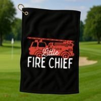 Kids Fireman Shirts Boy Little Fire Chief Fire Truck Golf Towel thumb 1