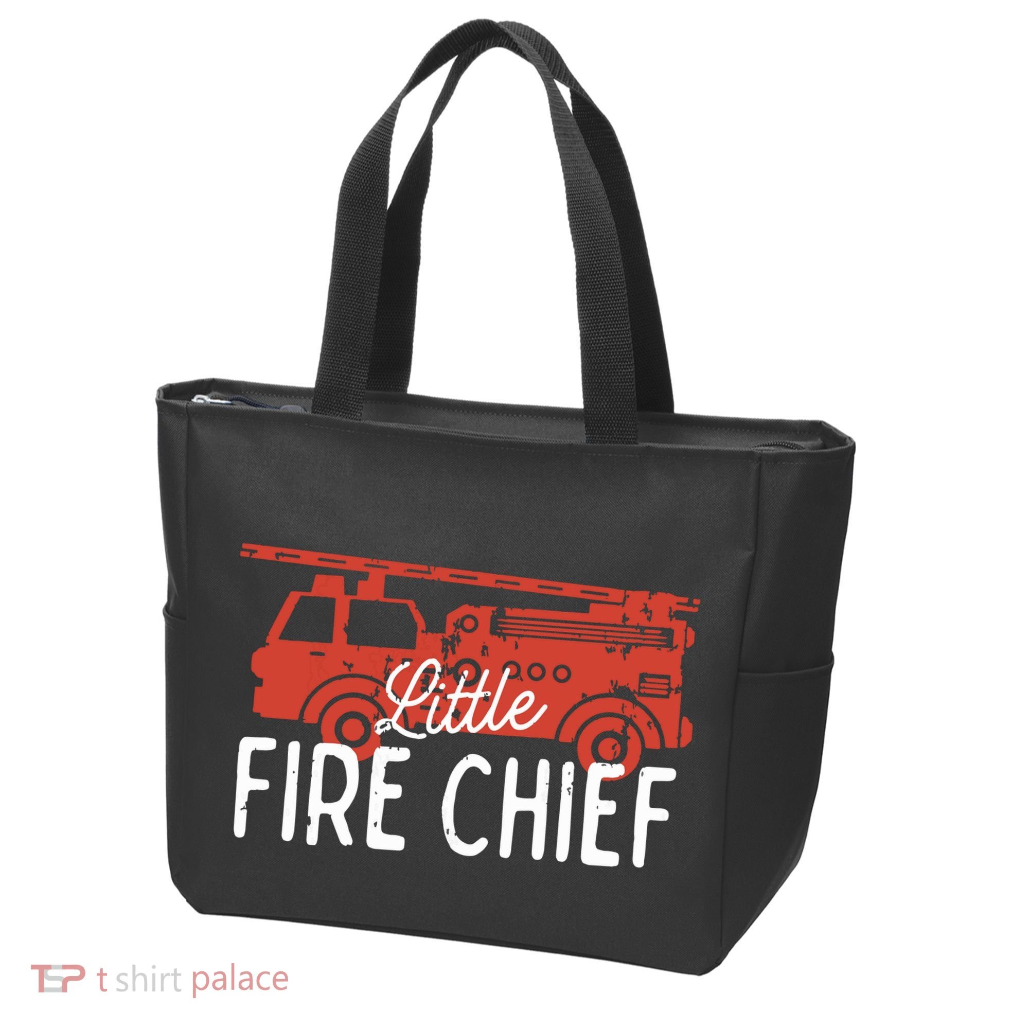 Kids Fireman Shirts Boy Little Fire Chief Fire Truck Tote Bag