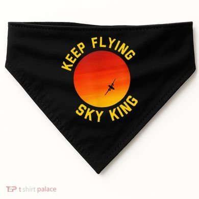 Keep Flying Sky King Funny Design USA-Made Doggie Bandana