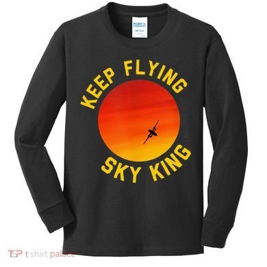 Keep Flying Sky King Funny Design Kids Long Sleeve Shirt