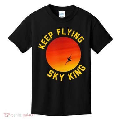 Keep Flying Sky King Funny Design Kids T-Shirt