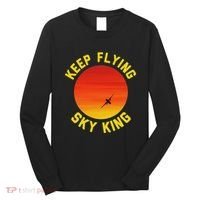 Keep Flying Sky King Aviation Pilot Airplane Long Sleeve Shirt thumb 0