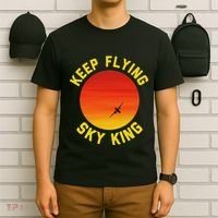 Keep Flying Sky King Aviation Pilot Airplane T-Shirt thumb 6