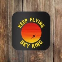 Keep Flying Sky King Aviation Pilot Airplane Coaster thumb 0