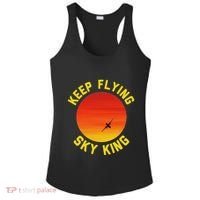Keep Flying Sky King Aviation Pilot Airplane Ladies PosiCharge Competitor Racerback Tank thumb 0