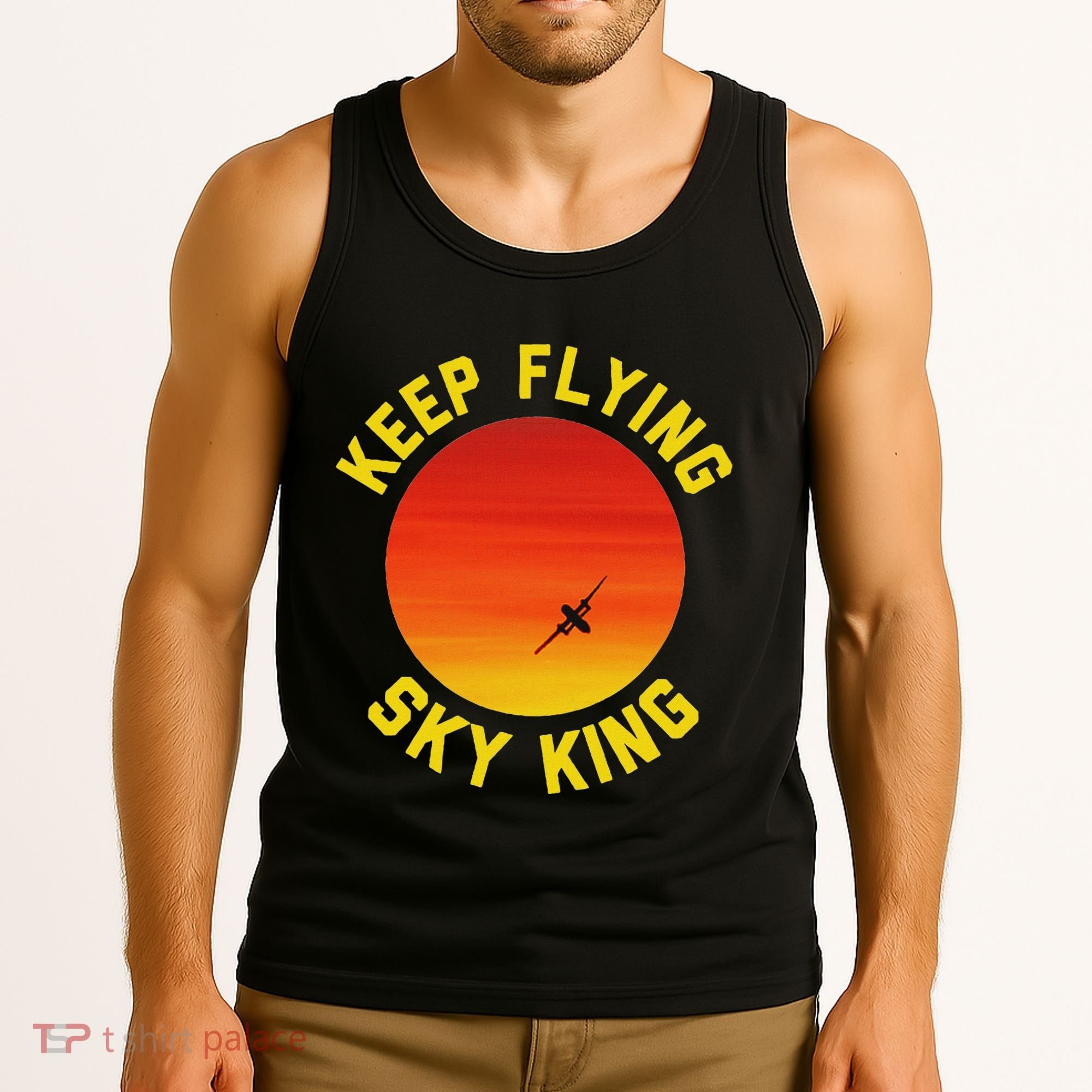 Keep Flying Sky King Aviation Pilot Airplane Tank Top