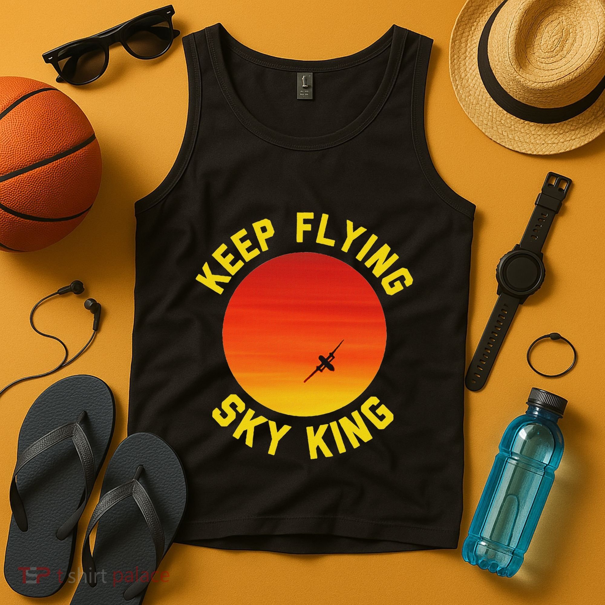 Keep Flying Sky King Aviation Pilot Airplane Tank Top