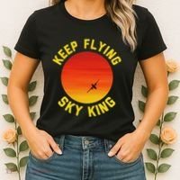 Keep Flying Sky King Aviation Pilot Airplane Women's T-Shirt thumb 2