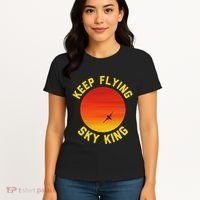 Keep Flying Sky King Aviation Pilot Airplane Women's T-Shirt thumb 4