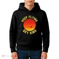 Keep Flying Sky King Aviation Pilot Airplane Kids Hoodie thumb 4