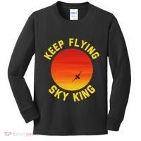 Keep Flying Sky King Aviation Pilot Airplane Kids Long Sleeve Shirt thumb 0