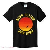 Keep Flying Sky King Aviation Pilot Airplane Kids T-Shirt thumb 0