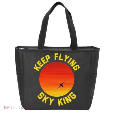 Keep Flying Sky King Aviation Pilot Airplane Tote Bag