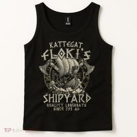 Kattegat Floki's Shipyards Quality Longboats Since 793 Ad Tank Top thumb 2