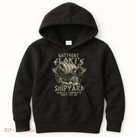 Kattegat Floki's Shipyards Quality Longboats Since 793 Ad Kids Hoodie thumb 0