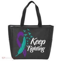 Keep Fighting Suicide Prevention Awareness Tote Bag thumb 0