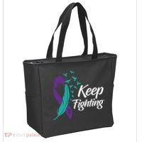 Keep Fighting Suicide Prevention Awareness Tote Bag thumb 2