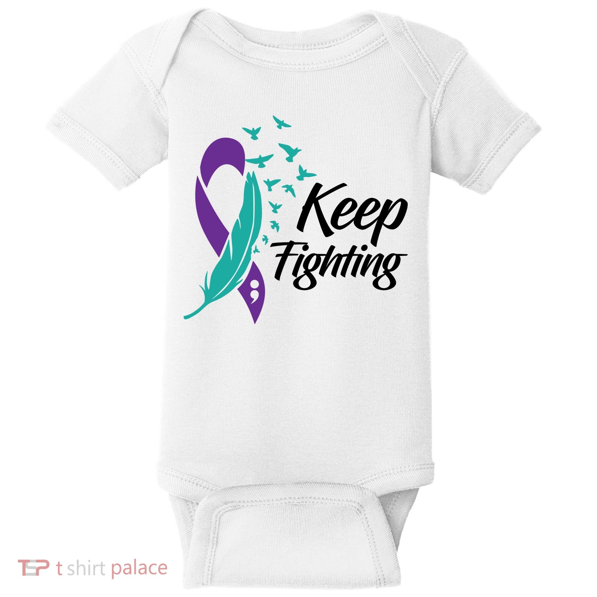 Keep Fighting Suicide Prevention Awareness Baby Bodysuit