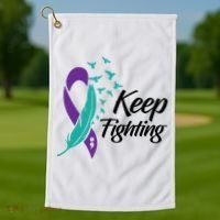 Keep Fighting Suicide Prevention Awareness Golf Towel thumb 1